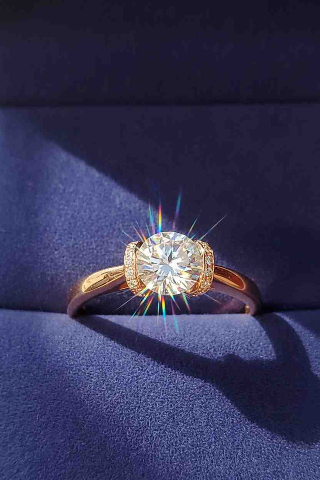 Lab Grown Created 1.0 Ct Moissanite Diamonds VVS1 in Platininum Plated 925 Sterling Silver