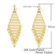 18 k Yellow Gold Plated Dangle Earrings