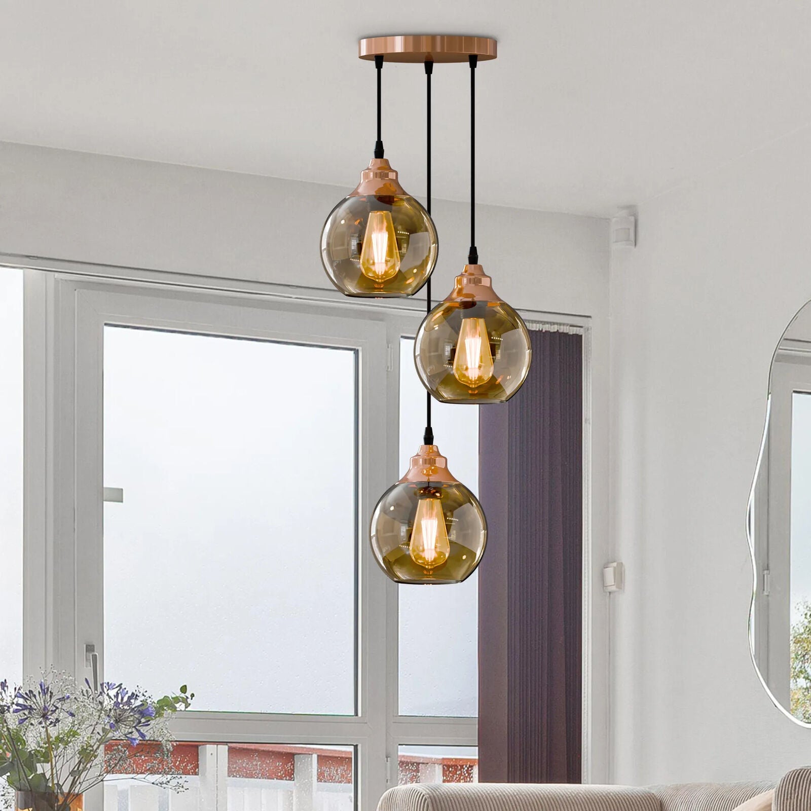 Luxury Light Chandelier Modern Glass Pendant Lamp Light~5871( Free UK 🇬🇧 delivery)