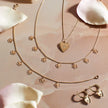 Elements Gold Heart and Flower Charm Necklace-3
