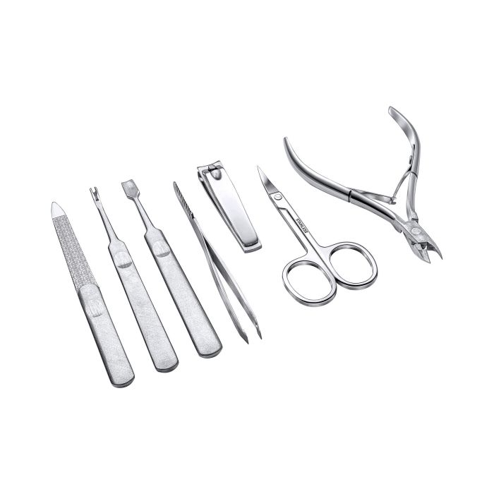 Fred Bennett Brown Leather and Stainless Steel Travel Manicure Set-3
