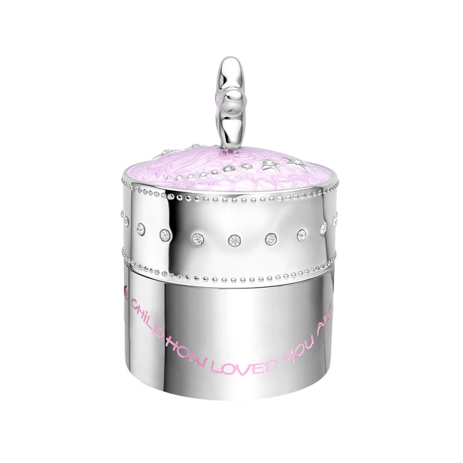 D For Diamond Pink Star Music Trinket Box with Crystal